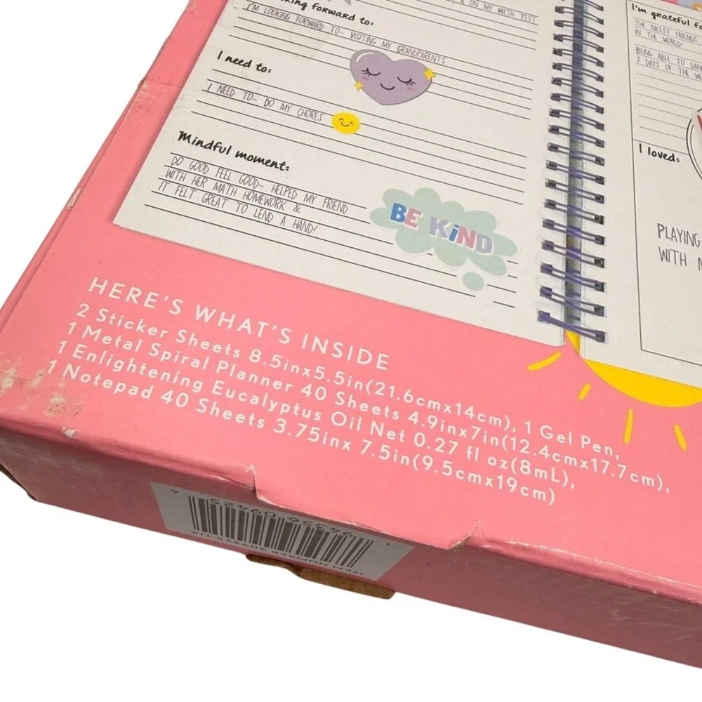 Kids Stationery Journal Kit Just My Style Mood Joy Wellness Pink Rainbow Health